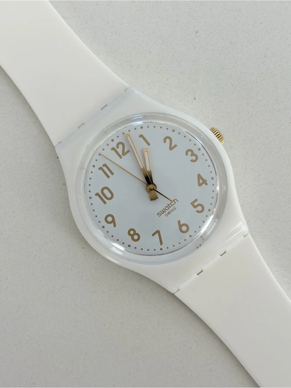 Swatch “White Bishop” Women’s Quartz Watch